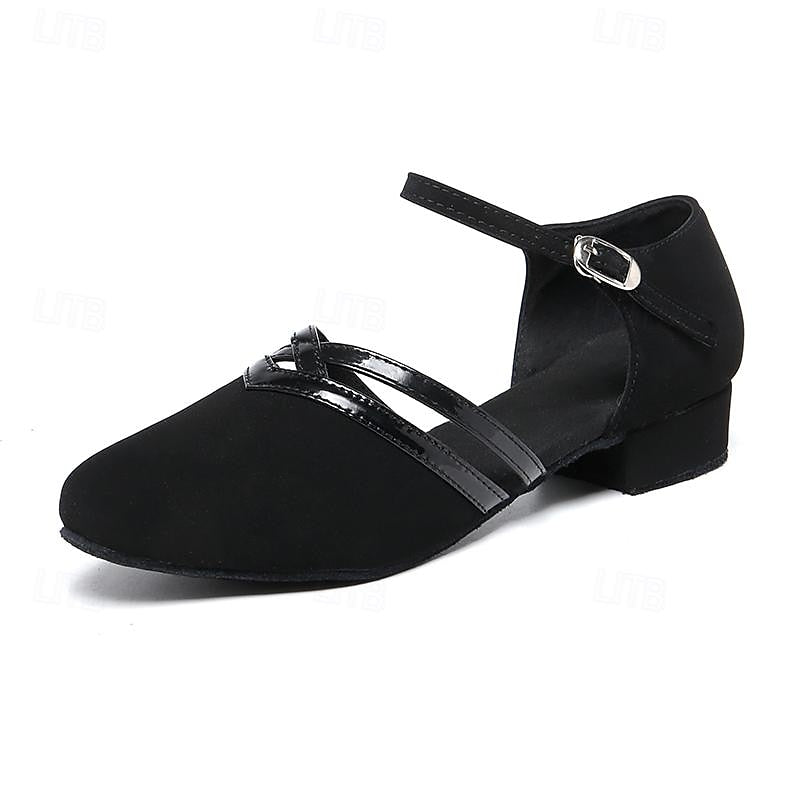 Tanzschuhe Damen mit Knöchelriemen und Lackoptik-Details – Isadora