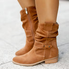 Stiefeletten Damen mit Slouchy-Schaft und Schnallen-Detail – Marcelline