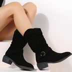 Stiefeletten Damen mit Slouchy-Schaft und Schnallen-Detail – Marcelline