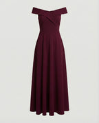 Abendkleid Damen mit Off-Shoulder-Ausschnitt und ausgestelltem A-Linien-Rock – Ondine