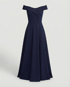 Abendkleid Damen mit Off-Shoulder-Ausschnitt und ausgestelltem A-Linien-Rock – Ondine