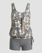 Tankini-Set Damen mit Blumen-Print und Boyshort-Hose – Sandrine