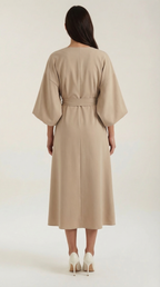 Midikleid Damen mit Kimono-Ärmeln und Wickelrock –Séraphelle