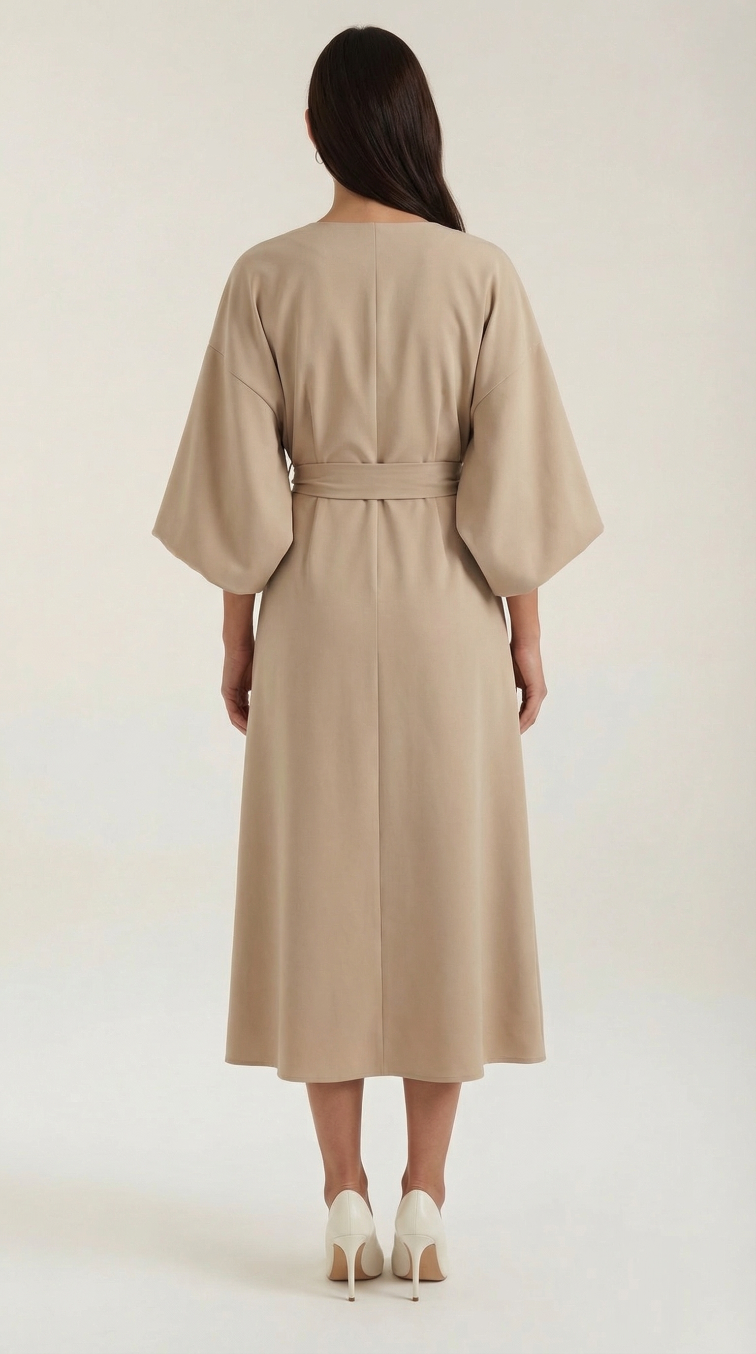 Midikleid Damen mit Kimono-Ärmeln und Wickelrock –Séraphelle