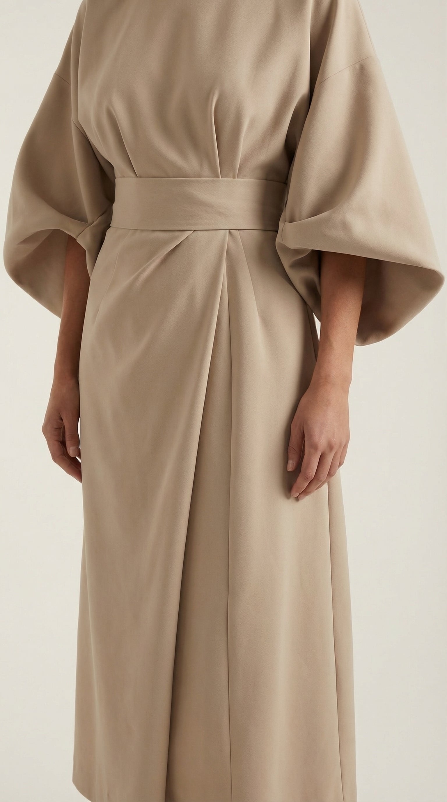 Midikleid Damen mit Kimono-Ärmeln und Wickelrock –Séraphelle