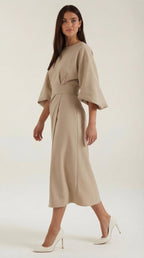 Midikleid Damen mit Kimono-Ärmeln und Wickelrock –Séraphelle