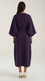 Midikleid Damen mit Kimono-Ärmeln und Wickelrock –Séraphelle
