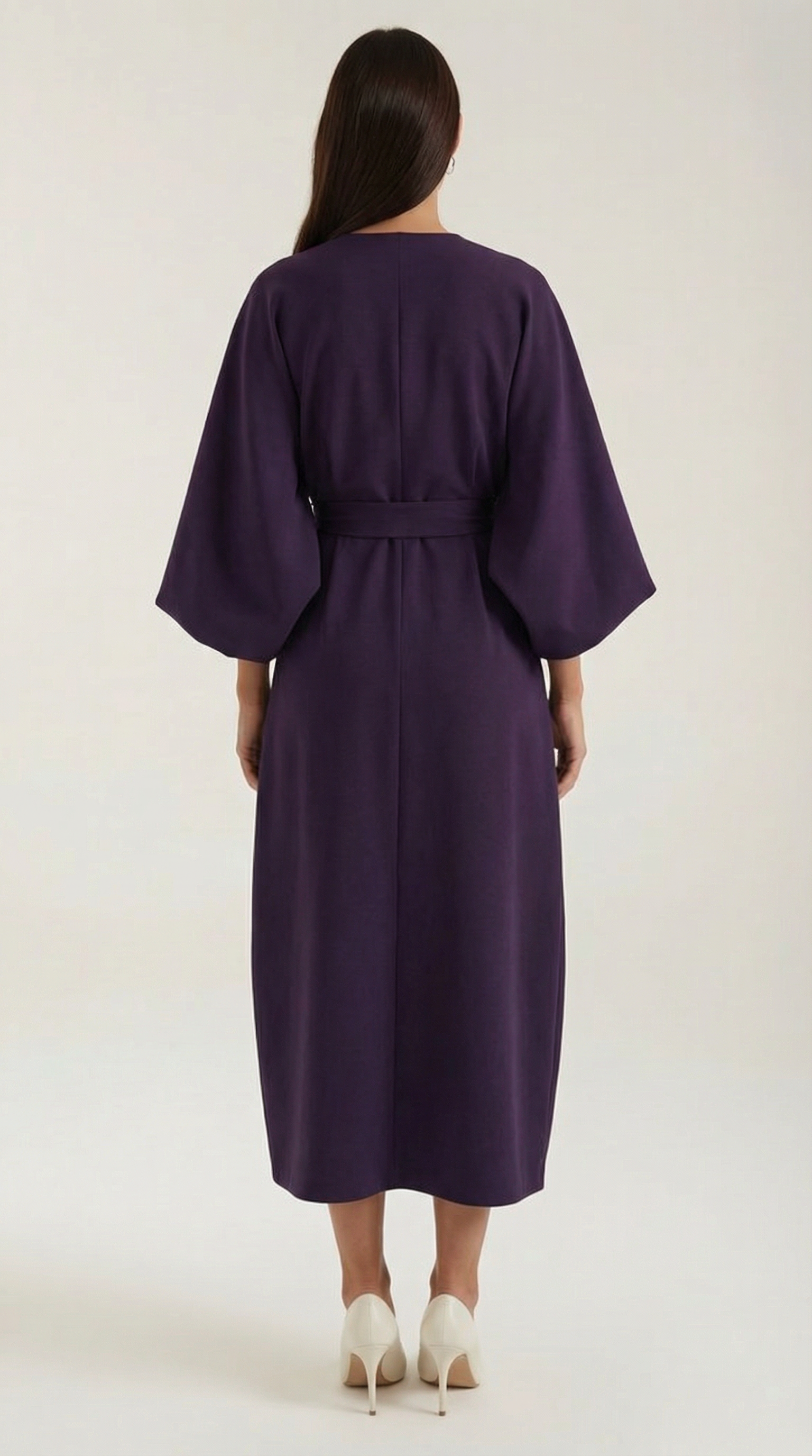 Midikleid Damen mit Kimono-Ärmeln und Wickelrock –Séraphelle