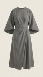 Midikleid Damen mit Kimono-Ärmeln und Wickelrock –Séraphelle