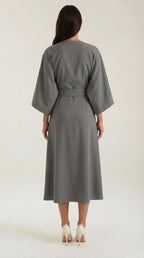 Midikleid Damen mit Kimono-Ärmeln und Wickelrock –Séraphelle