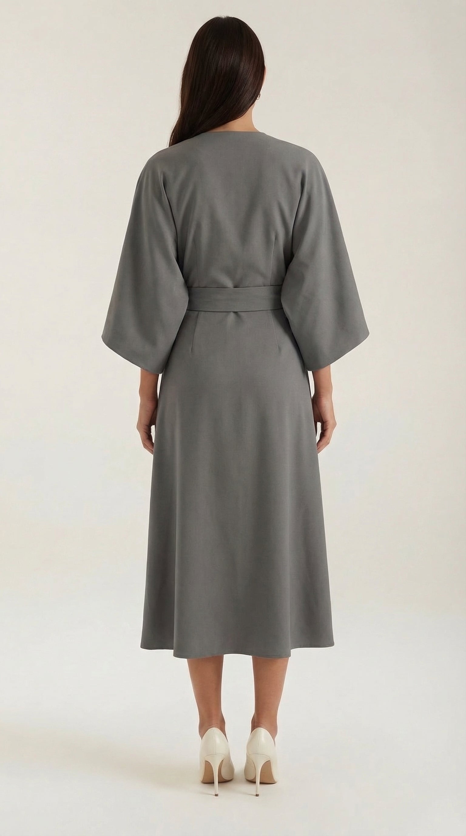 Midikleid Damen mit Kimono-Ärmeln und Wickelrock –Séraphelle