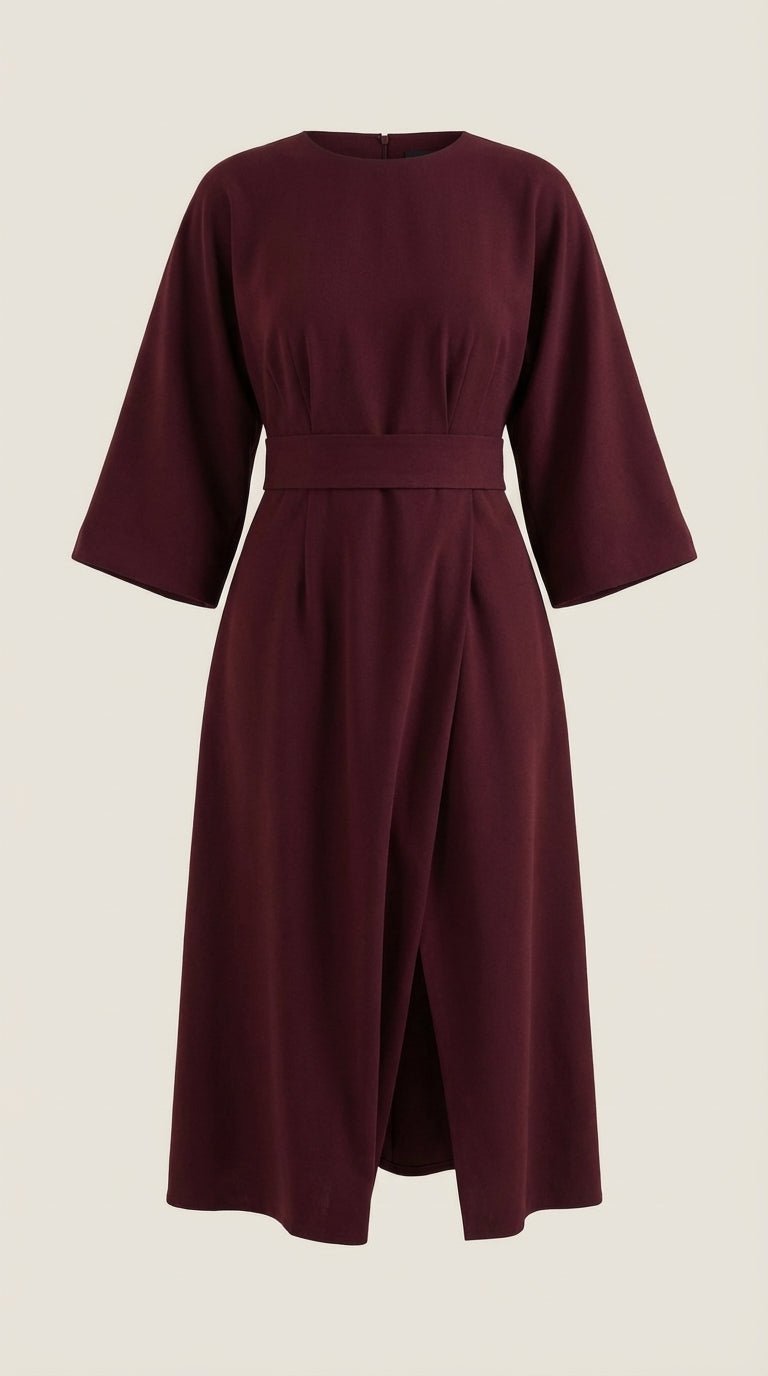 Midikleid Damen mit Kimono-Ärmeln und Wickelrock –Séraphelle