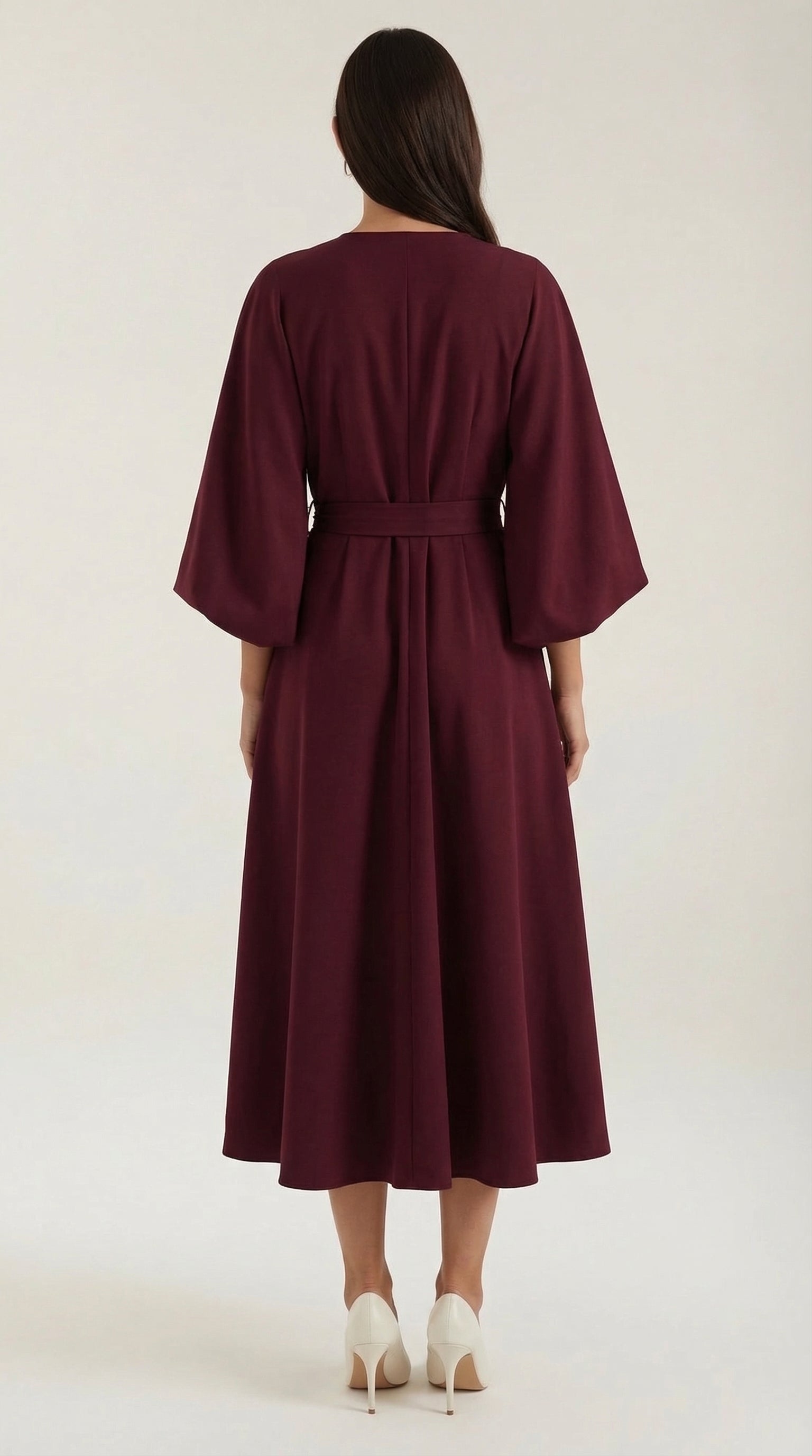 Midikleid Damen mit Kimono-Ärmeln und Wickelrock –Séraphelle