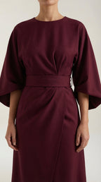 Midikleid Damen mit Kimono-Ärmeln und Wickelrock –Séraphelle