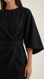 Midikleid Damen mit Kimono-Ärmeln und Wickelrock –Séraphelle