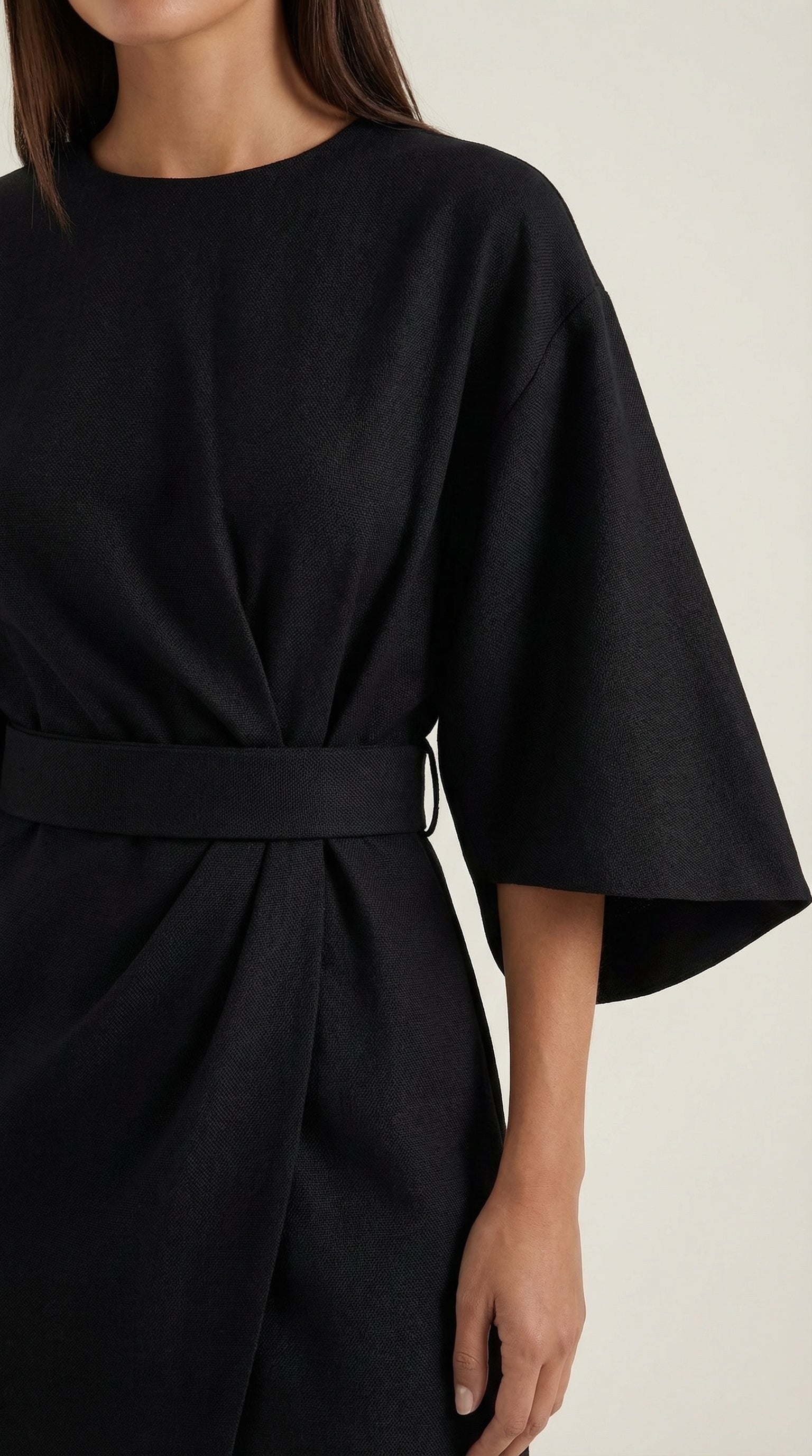 Midikleid Damen mit Kimono-Ärmeln und Wickelrock –Séraphelle