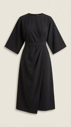Midikleid Damen mit Kimono-Ärmeln und Wickelrock –Séraphelle
