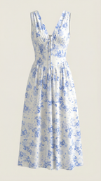 Midikleid Damen mit Korsett-Oberteil und tiefem V-Ausschnitt – Séraphine