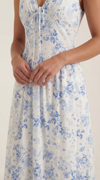 Midikleid Damen mit Korsett-Oberteil und tiefem V-Ausschnitt – Séraphine