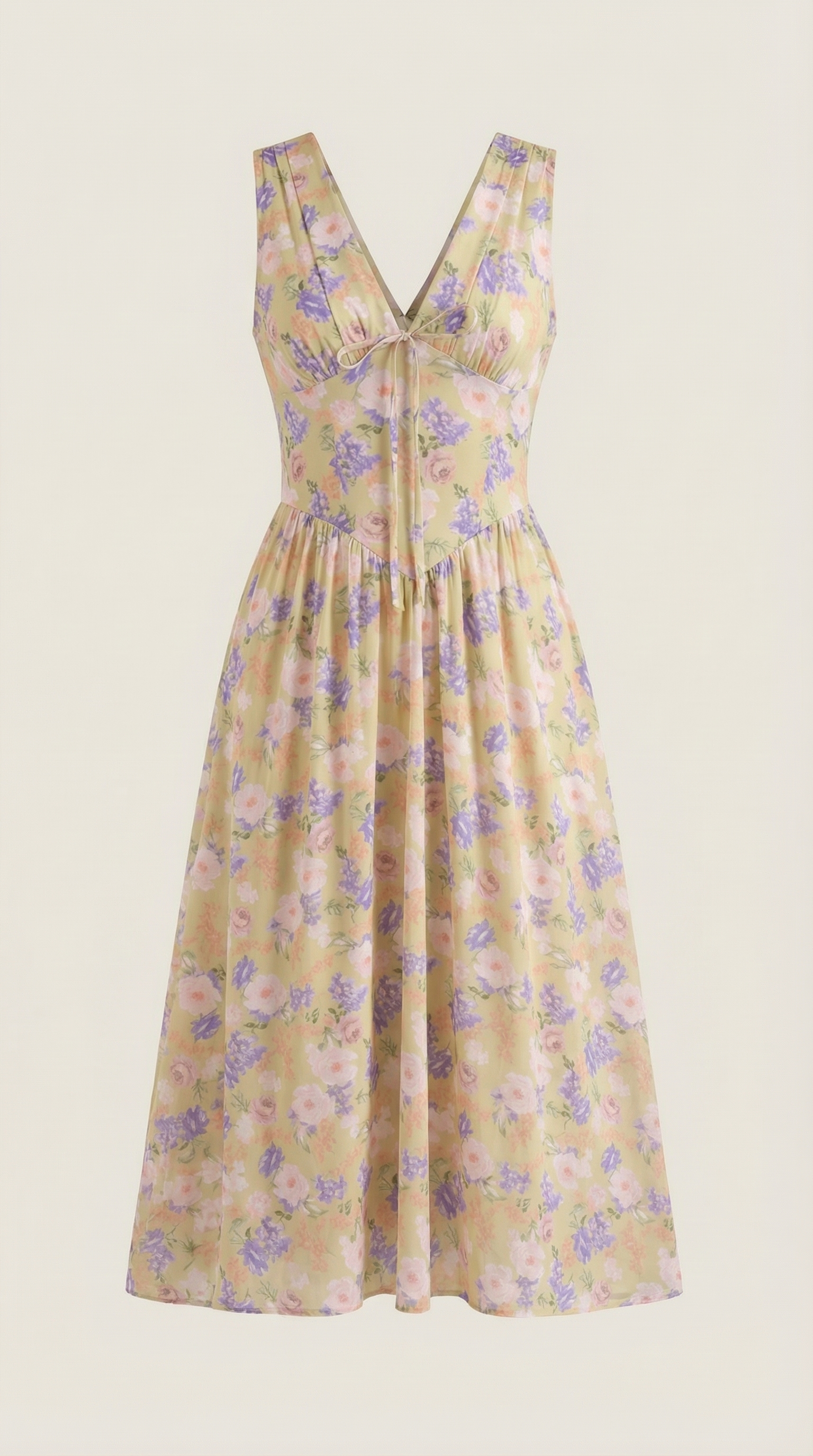 Midikleid Damen mit Korsett-Oberteil und tiefem V-Ausschnitt – Séraphine