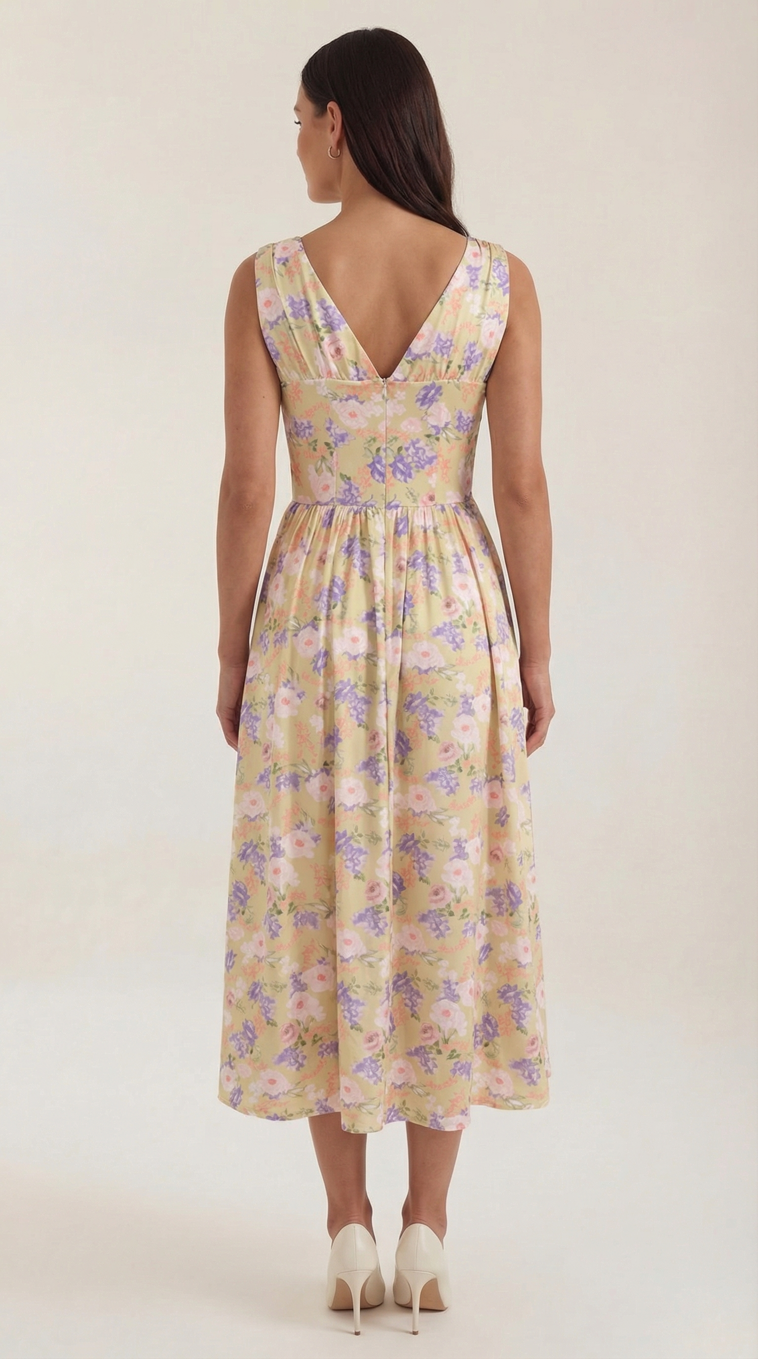 Midikleid Damen mit Korsett-Oberteil und tiefem V-Ausschnitt – Séraphine