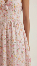 Midikleid Damen mit Korsett-Oberteil und tiefem V-Ausschnitt – Séraphine