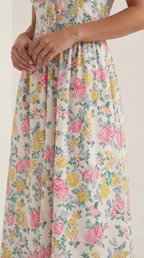 Midikleid Damen mit Korsett-Oberteil und tiefem V-Ausschnitt – Séraphine