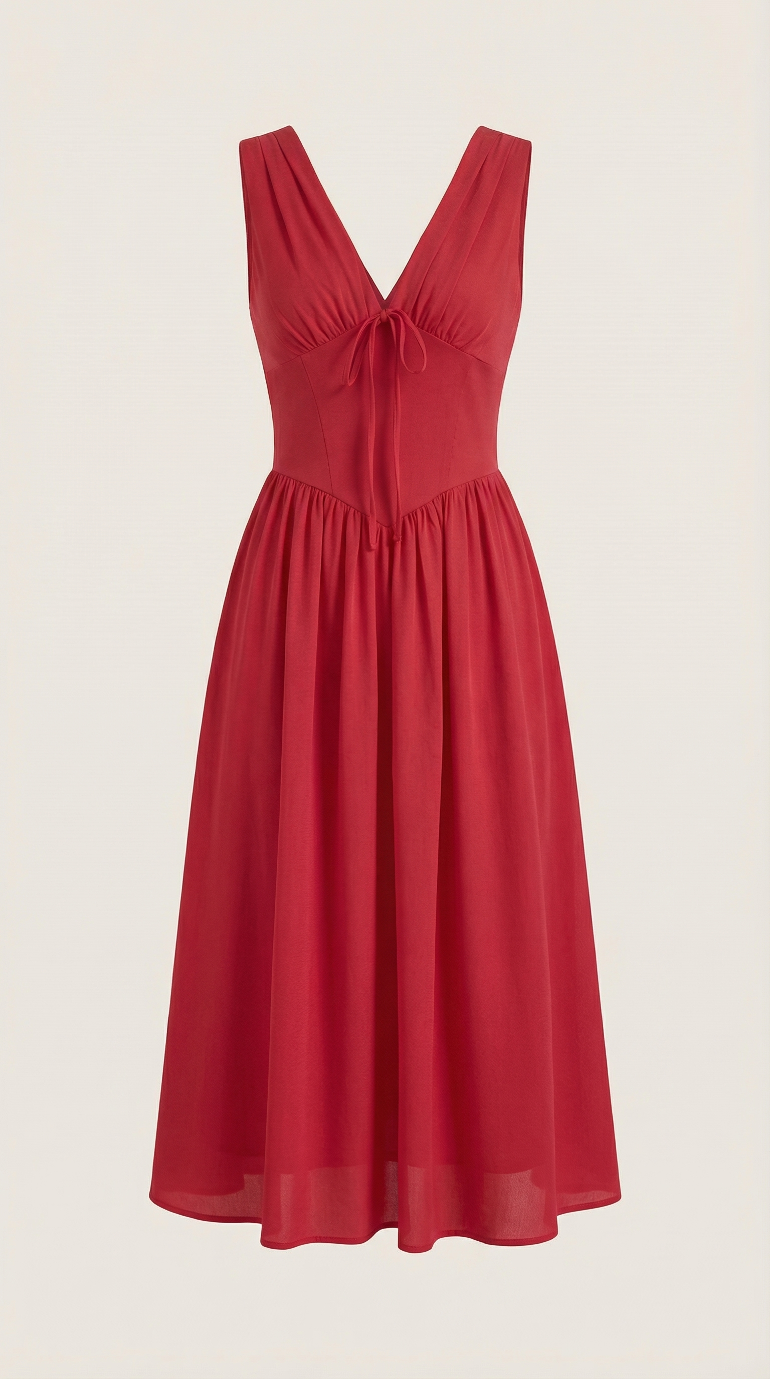 Midikleid Damen mit Korsett-Oberteil und tiefem V-Ausschnitt – Séraphine