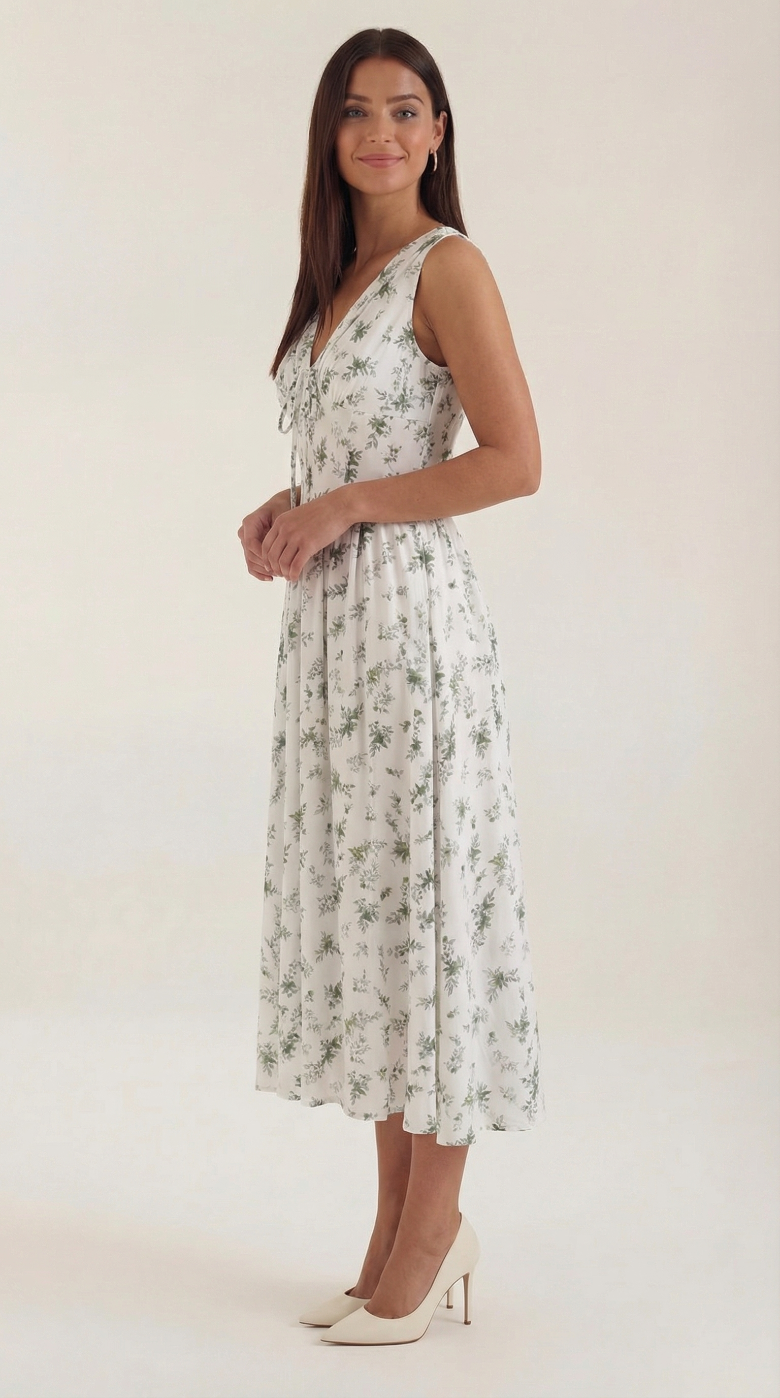 Midikleid Damen mit Korsett-Oberteil und tiefem V-Ausschnitt – Séraphine