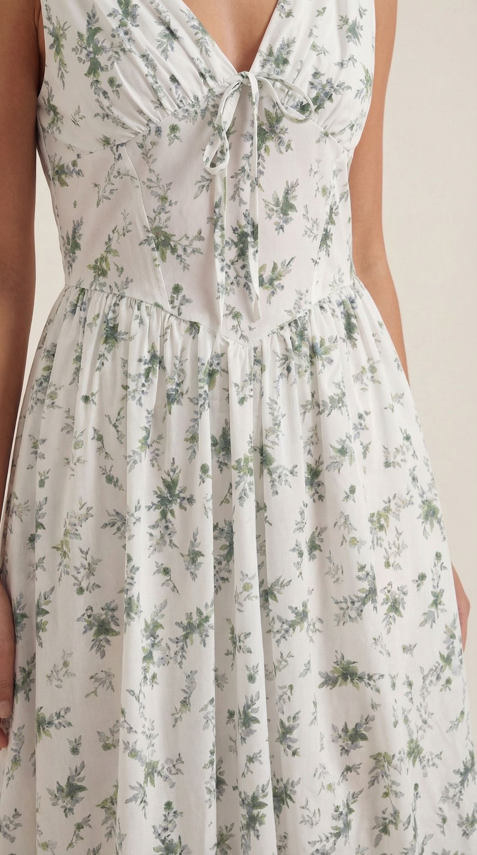 Midikleid Damen mit Korsett-Oberteil und tiefem V-Ausschnitt – Séraphine