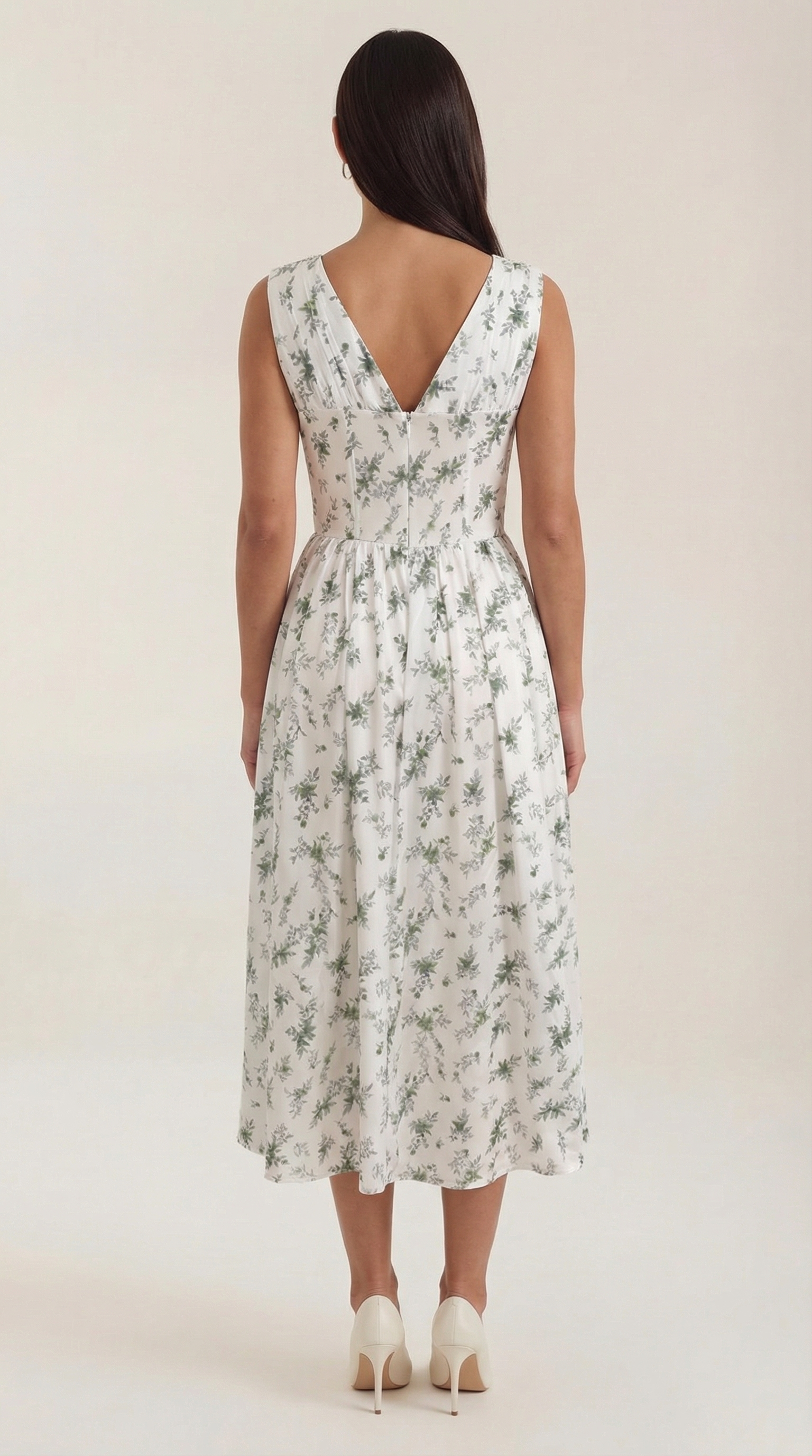 Midikleid Damen mit Korsett-Oberteil und tiefem V-Ausschnitt – Séraphine