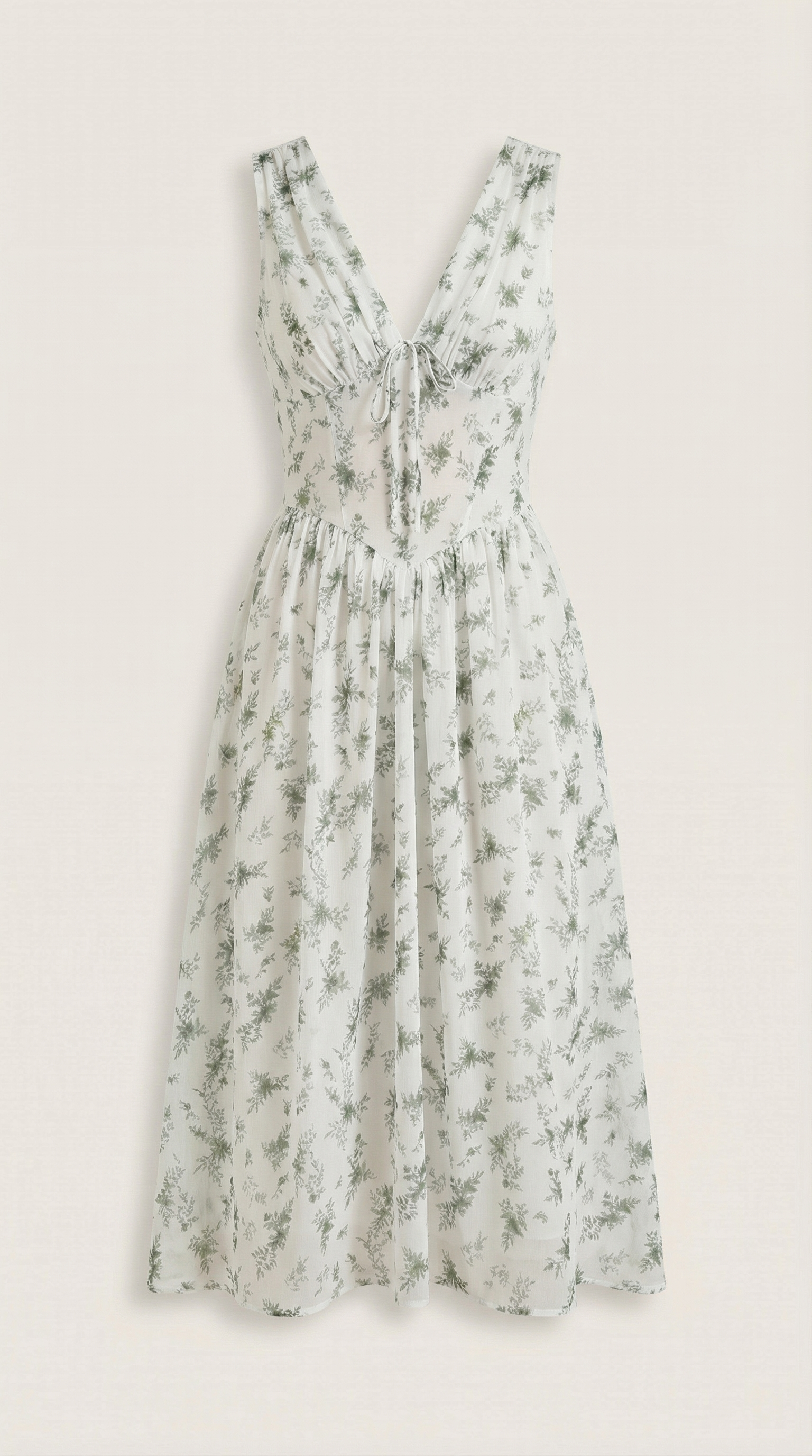 Midikleid Damen mit Korsett-Oberteil und tiefem V-Ausschnitt – Séraphine