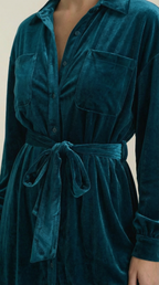 Minikleid Damen im Blusenkleid-Stil mit Gürtel und Hemdsaum – Lauriane