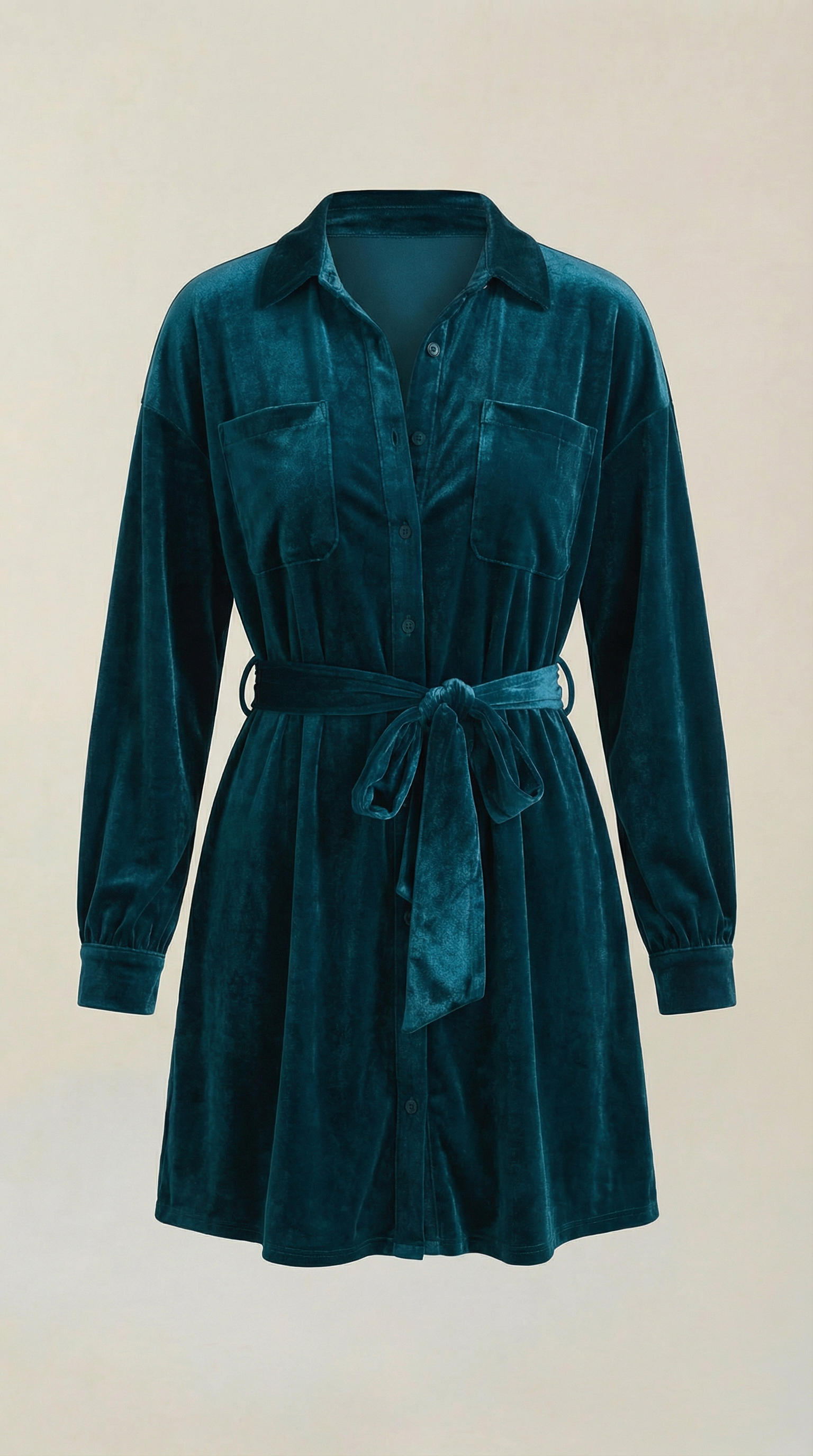 Minikleid Damen im Blusenkleid-Stil mit Gürtel und Hemdsaum – Lauriane
