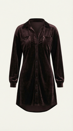 Minikleid Damen im Blusenkleid-Stil mit Gürtel und Hemdsaum – Lauriane