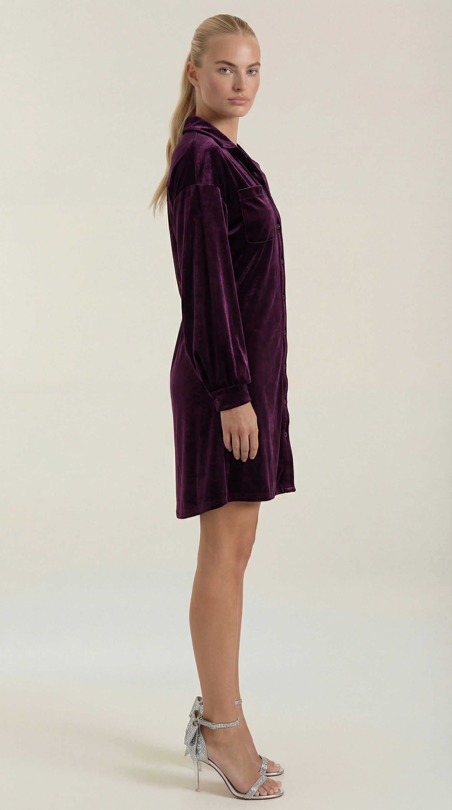 Minikleid Damen im Blusenkleid-Stil mit Gürtel und Hemdsaum – Lauriane