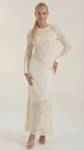 Maxikleid Damen mit Pailletten-Besatz und Spitzenrock – Blandine