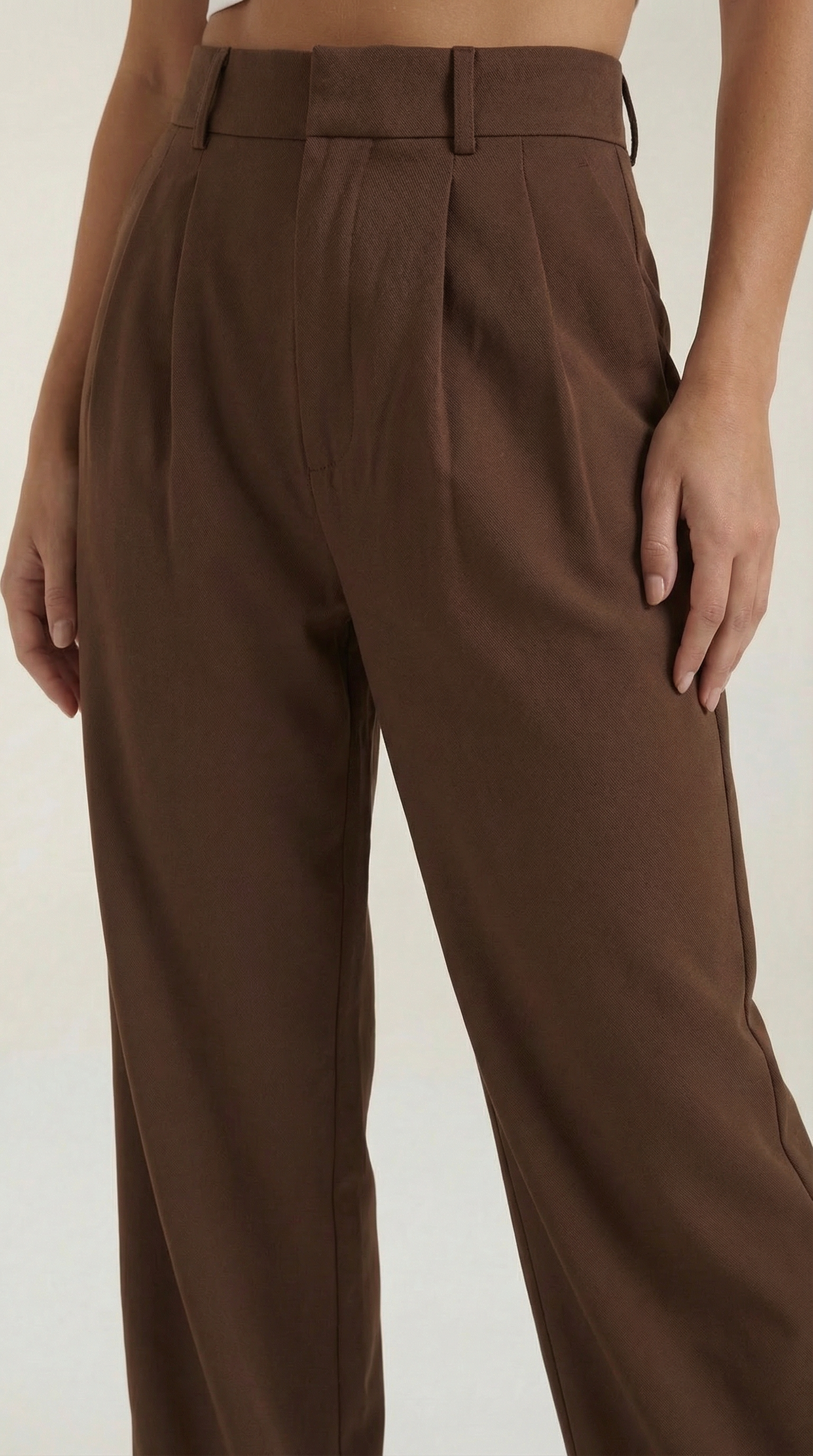 Stoffhose Damen mit High Waist und Wide-Leg-Schnitt – Ottavia