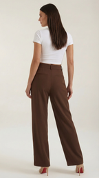Stoffhose Damen mit High Waist und Wide-Leg-Schnitt – Ottavia