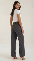 Stoffhose Damen mit High Waist und Wide-Leg-Schnitt – Ottavia