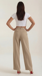 Stoffhose Damen mit High Waist und Wide-Leg-Schnitt – Ottavia