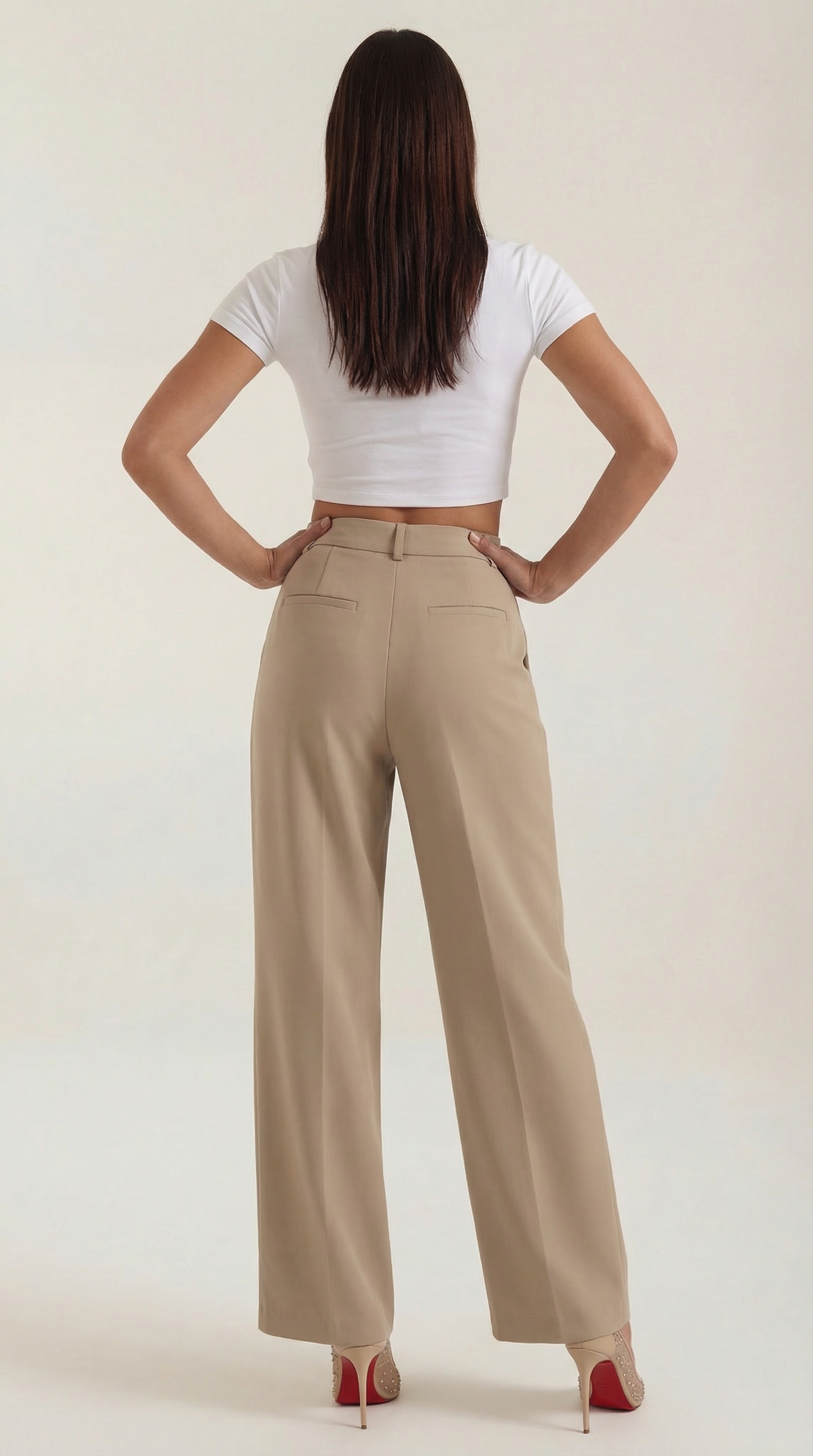 Stoffhose Damen mit High Waist und Wide-Leg-Schnitt – Ottavia