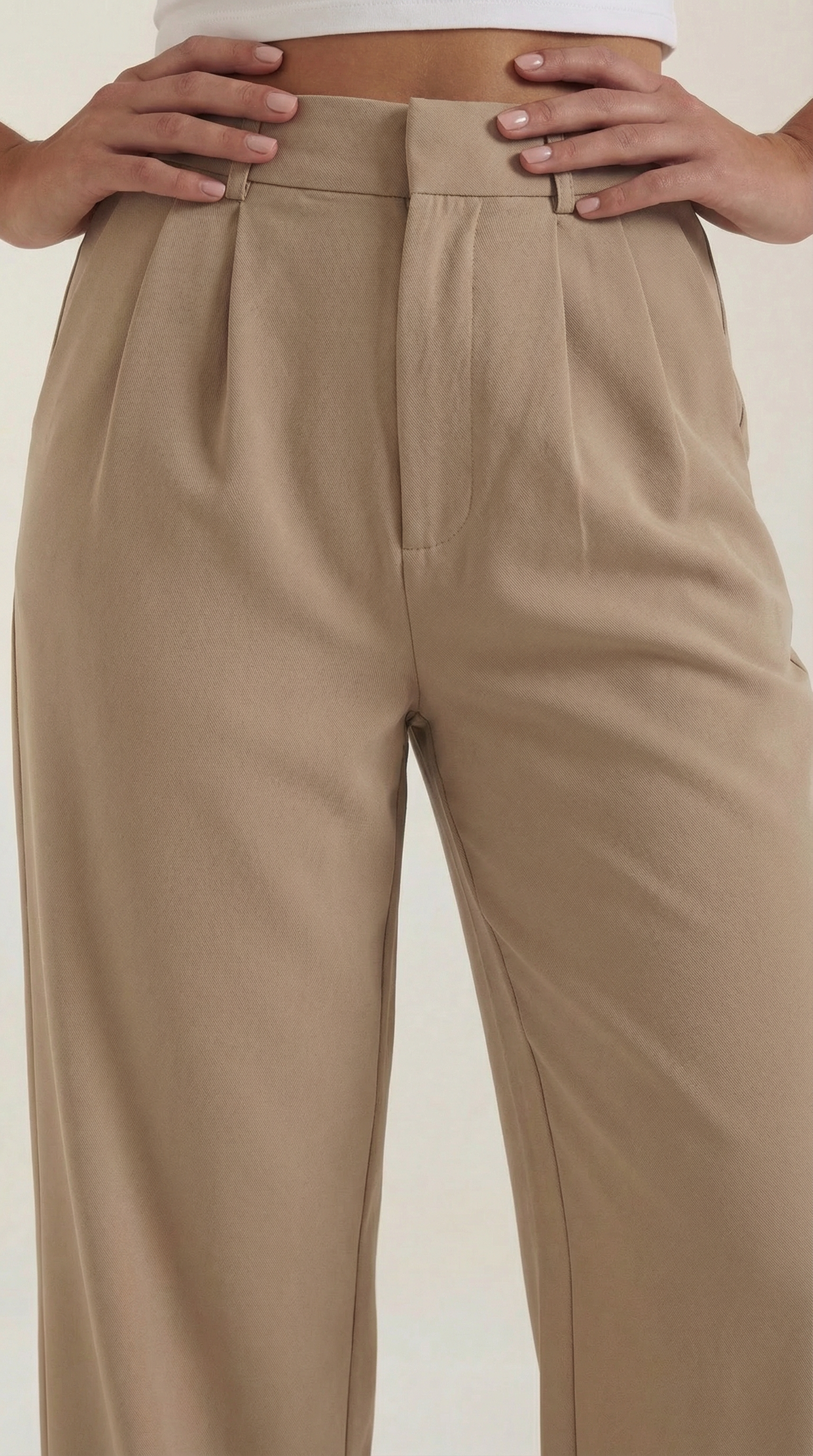 Stoffhose Damen mit High Waist und Wide-Leg-Schnitt – Ottavia
