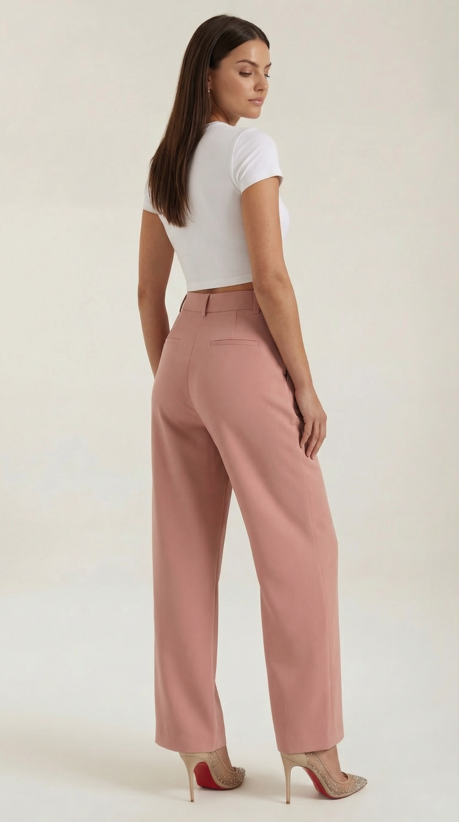 Stoffhose Damen mit High Waist und Wide-Leg-Schnitt – Ottavia