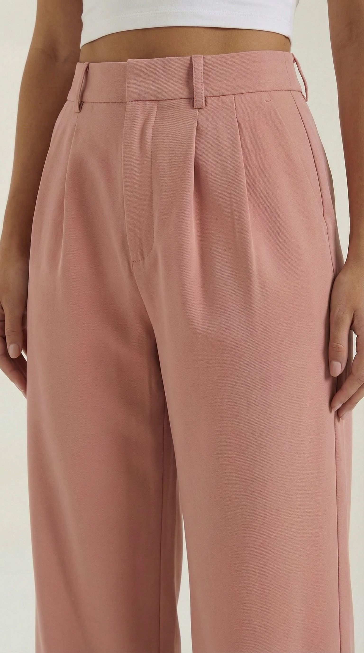 Stoffhose Damen mit High Waist und Wide-Leg-Schnitt – Ottavia