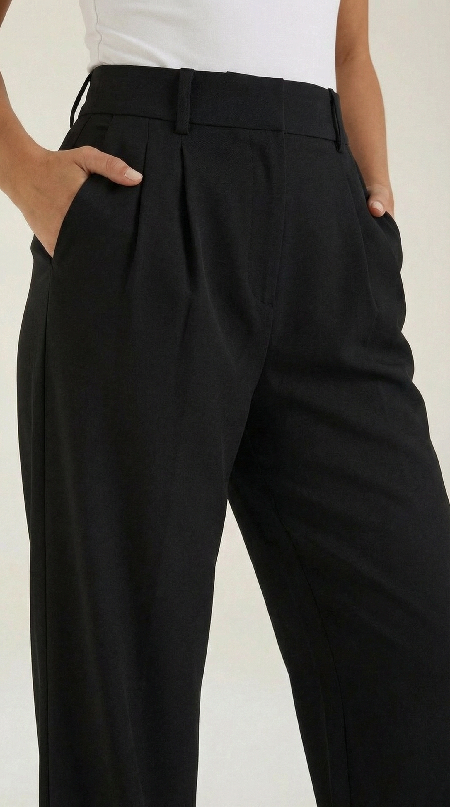 Stoffhose Damen mit High Waist und Wide-Leg-Schnitt – Ottavia