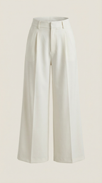 Stoffhose Damen mit High Waist und Wide-Leg-Schnitt – Ottavia