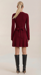 Minikleid Damen mit Rollkragen und gerippter Strick-Qualität – Amandine