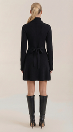 Minikleid Damen mit Rollkragen und gerippter Strick-Qualität – Amandine
