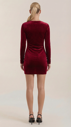 Minikleid Damen aus Velourstoff mit körperbetonntem Bodycon-Schnitt – Clothilde